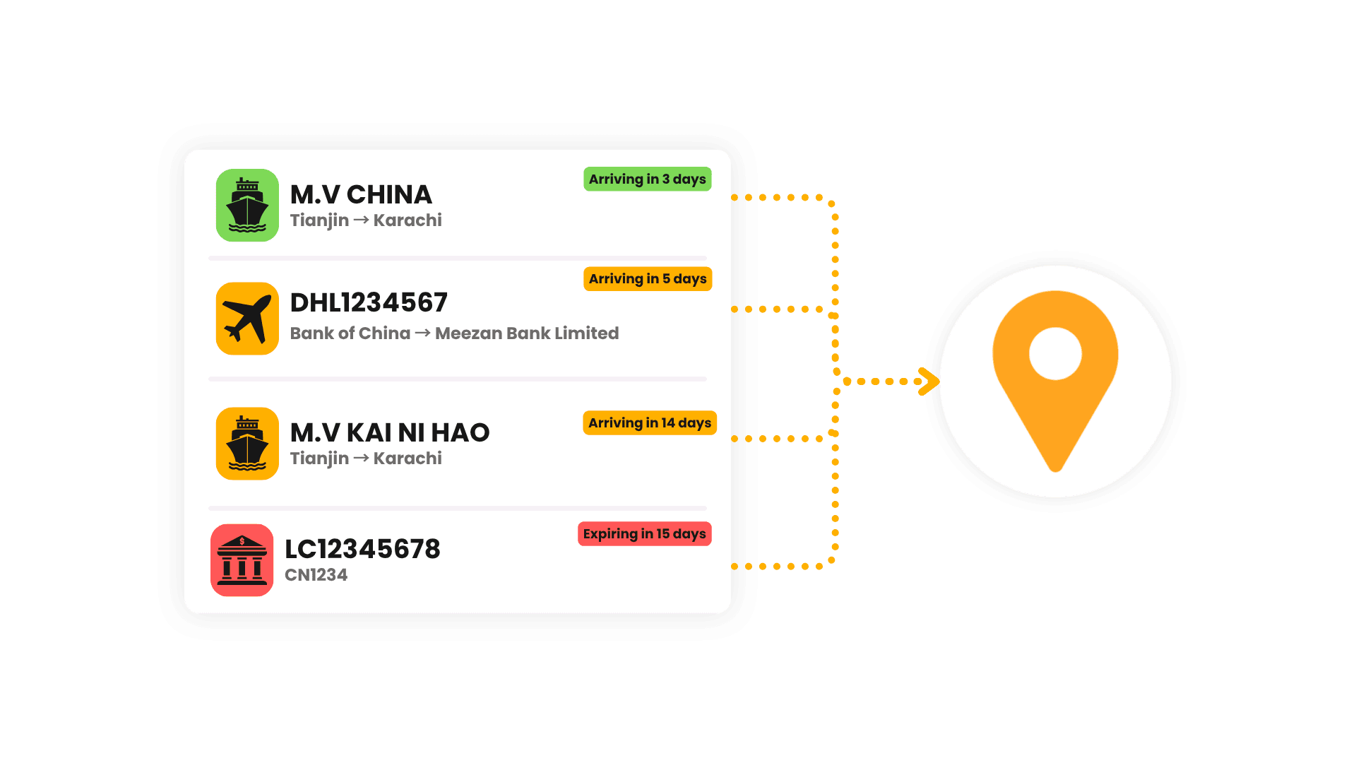 Shipping and operations status updates illustration